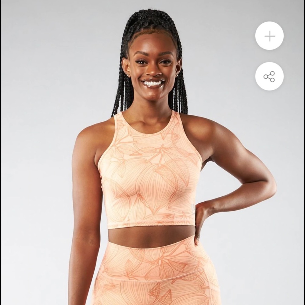 BuffBunny Aurora crop top in color citrus peach